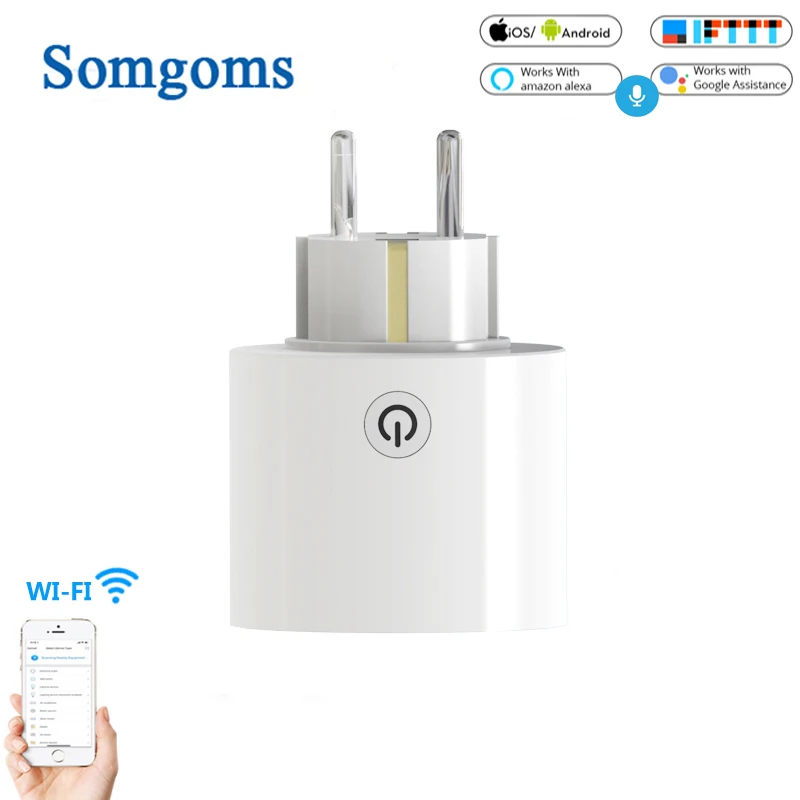 

Wi-Fi Smart Power Socket Plug EU Standard Work With Amazon Alexa and Google Home No Hub Required