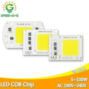 

COB Lamp Chip LED Bulb Smart IC Driver DIY Spotlight Flood Light AC 110V 220V 100W 50W 30W 20W 5W Smart IC Replace Lamp Bulb