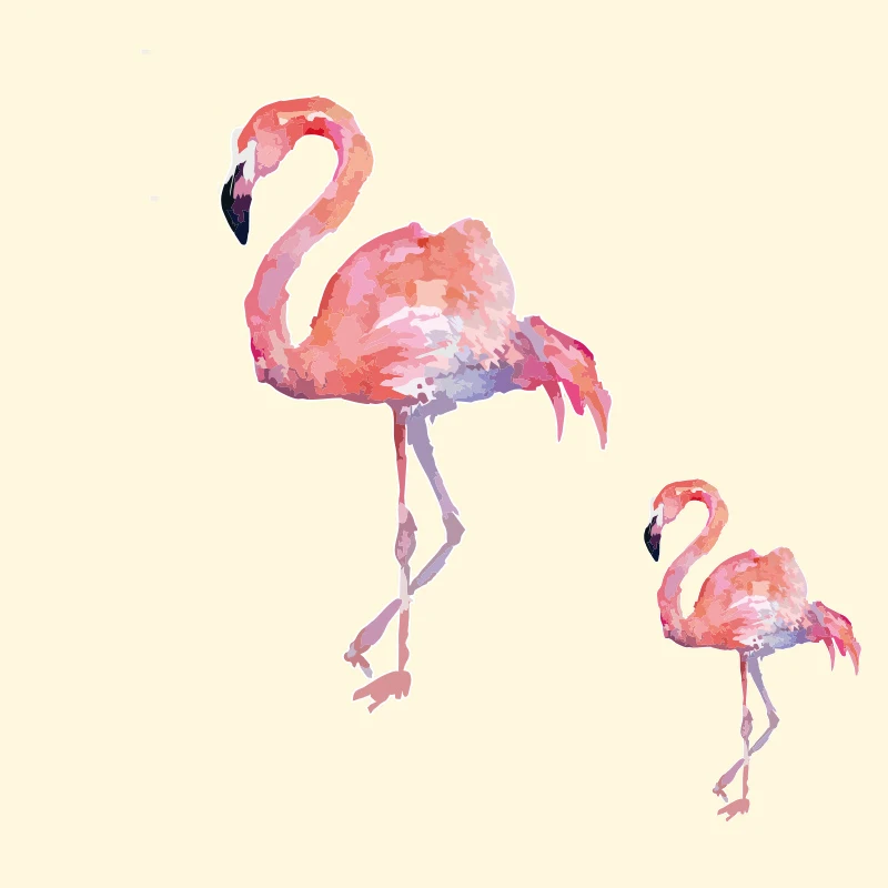 

Flamingo Bird Iron On Patches Transfers Stickers Hot Heat Vinyl Thermal Transfers For T Shirt Clothes Fabric DIY Badge Applique