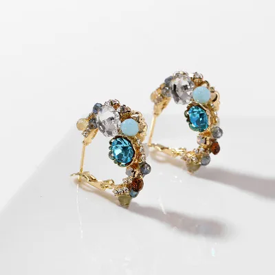 

Funmor Romantic Rhinestone Drop Earrings Copper Brincos Female Women Vacation Party Decoration Ornaments Elegant Accessories