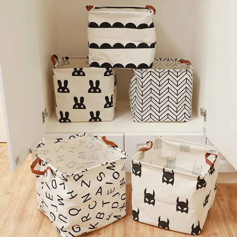 Cube Folding Laundry Basket For Kids Toy Storage Basket Sundries Books Lego Dog Toys Organizer Storage