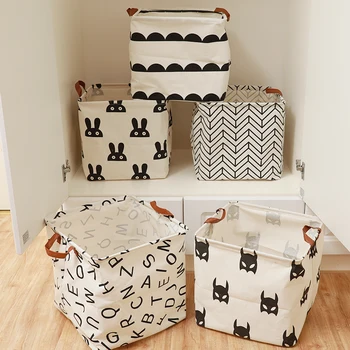 Cube Folding Laundry Basket For Kids Toy Storage Basket Sundries Books Lego Dog Toys Organizer