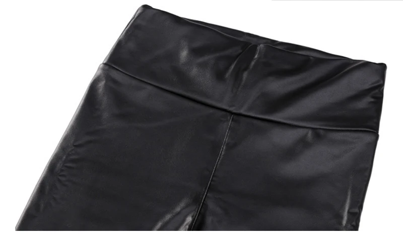 Leather плюс размер кожаные леггинсы женские с высокой талией тонкие эластичные леггинсы черные леггинсы модные женские брюки из искусственной кожи
