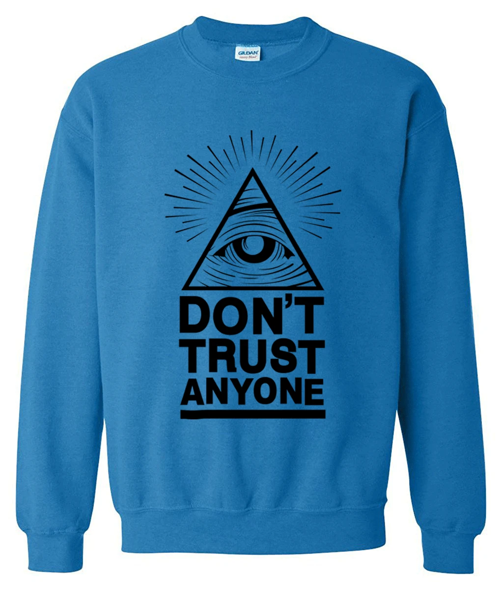 Толстовки с капюшоном, мужская Толстовка на весну и зиму, Dont Trust Anyone Illuminati All Seeing Eye printed, модная крутая Мужская спортивная одежда kpop - Цвет: blue1