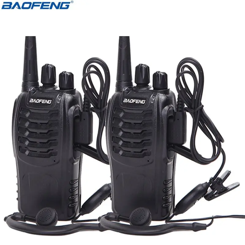 

2Pcs Baofeng BF-888S Walkie Talkie UHF Two Way Radio BF888S Handheld Radio 888S Comunicador Transmitter Transceiver+ 2 Headsets