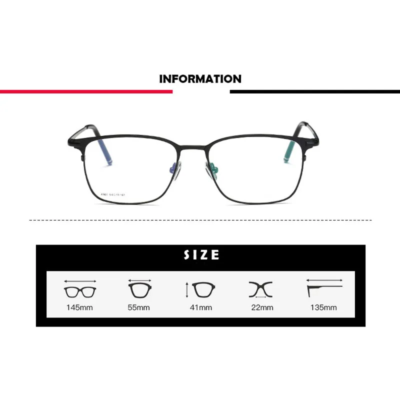 Handoer 6901 Optical Glasses Frame for Men and Women Alloy Eyewear Full Rim Alloy Spectacles Glasses Optical Prescription Frame
