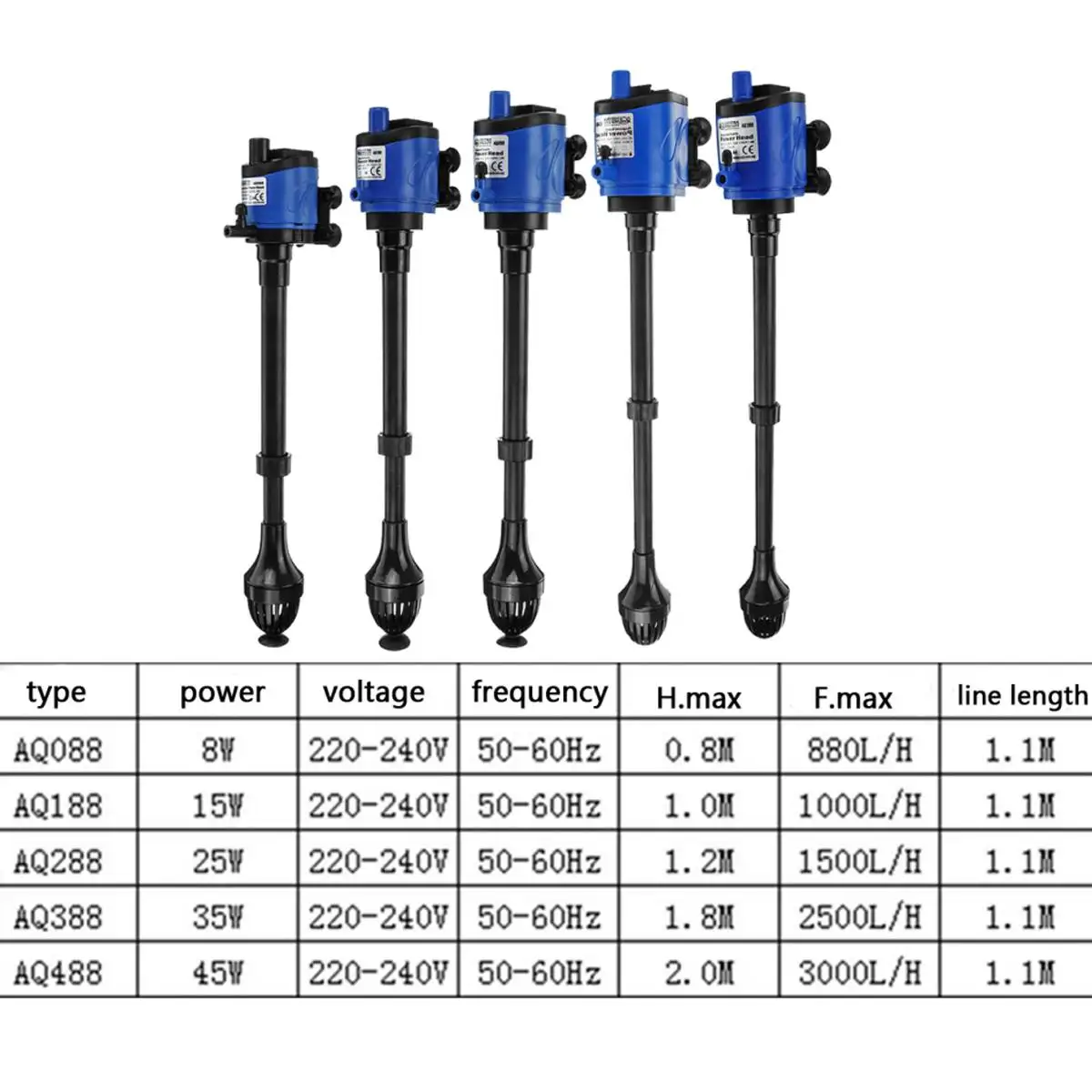 220V 3 In 1 Internal Aquarium Waterfall Filter Pump Multifunctional Electric Fish Tank Filter Air Pump Water Circulation 8W-48W