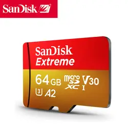 флешка карта памяти Sandisk Micro SD карты памяти TF флеш-карты Extreme 64 Гб microSDXC U3 V30 для автомобиля смартфон Камера с адаптером sd