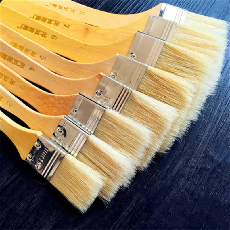Goedkoop Flexibele Haren Kwast voor Schilderen Olie Acryl Aquarel en Muurschildering Plaat Borstel Massief Houten Handvat Stucwerk Levert