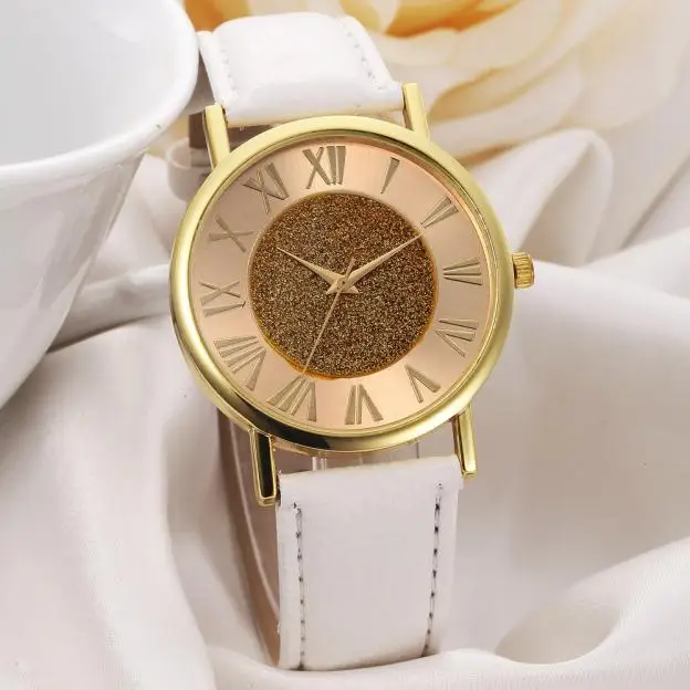 Irisshine#1158 женские часы модные женские часы с блестящим циферблатом с кожаным ремешком Аналоговые кварцевые наручные часы
