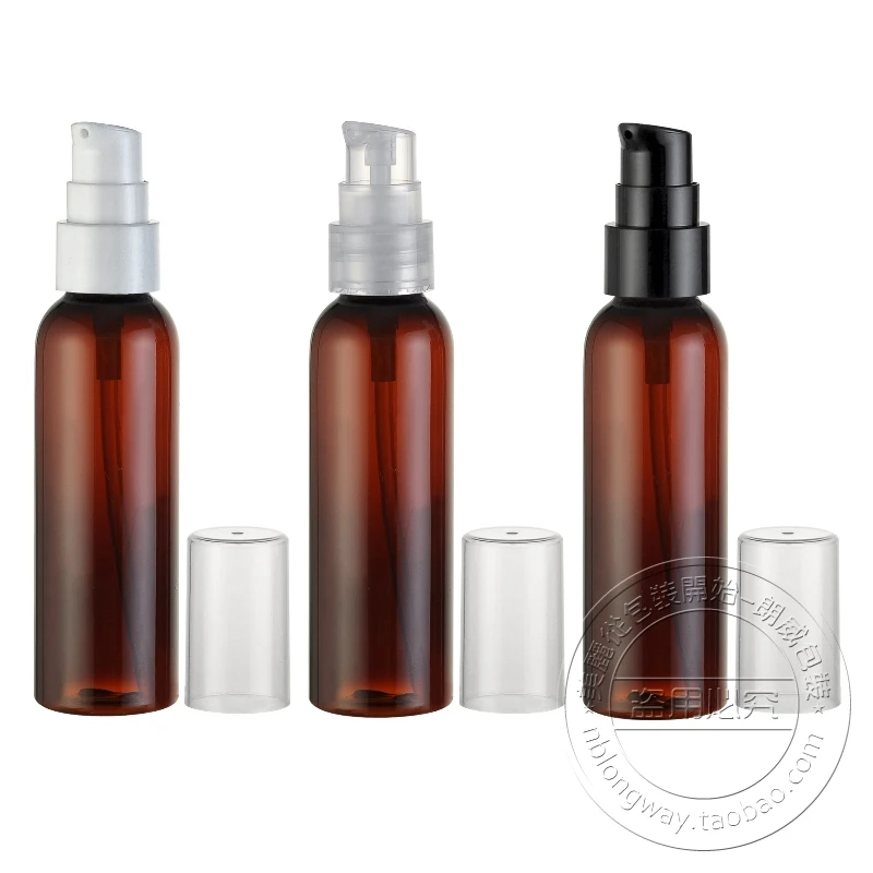 

wholesale 60ml brown beak-bottle empty cream pump bottles containers 50pc/lot travel size skin care cream container with pump
