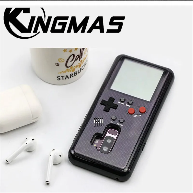 

Game phone case Luxury retro Gameboy Tetris mobile phone set for Samsung Galaxy S8 S9 plus game console back cover With battery