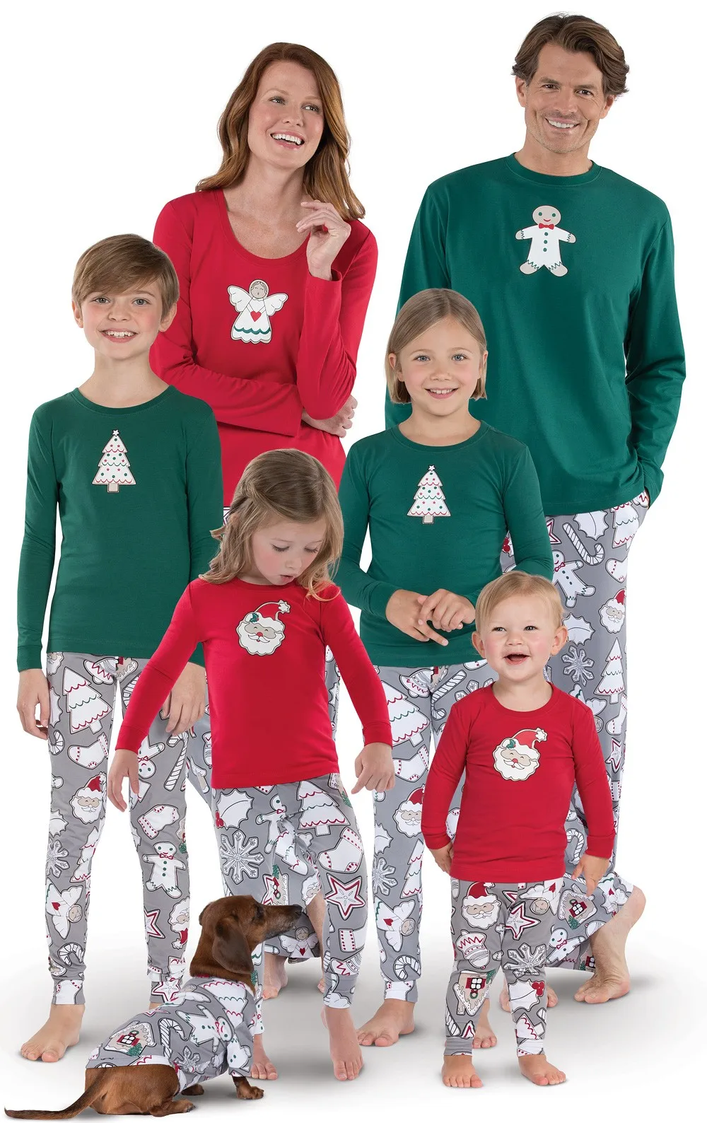 Комплект одинаковых рождественских пижам для всей семьи; Лидер продаж; одежда для сна зеленого и красного цвета для женщин и мужчин; одежда для сна; одинаковые комплекты для семьи на Рождество