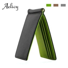 Aelicy, тонкий двойной кошелек, ID, чехол для кредитных карт,, многофункциональный, однотонный, Мужской зажим для денег, тонкий кожаный держатель для денег