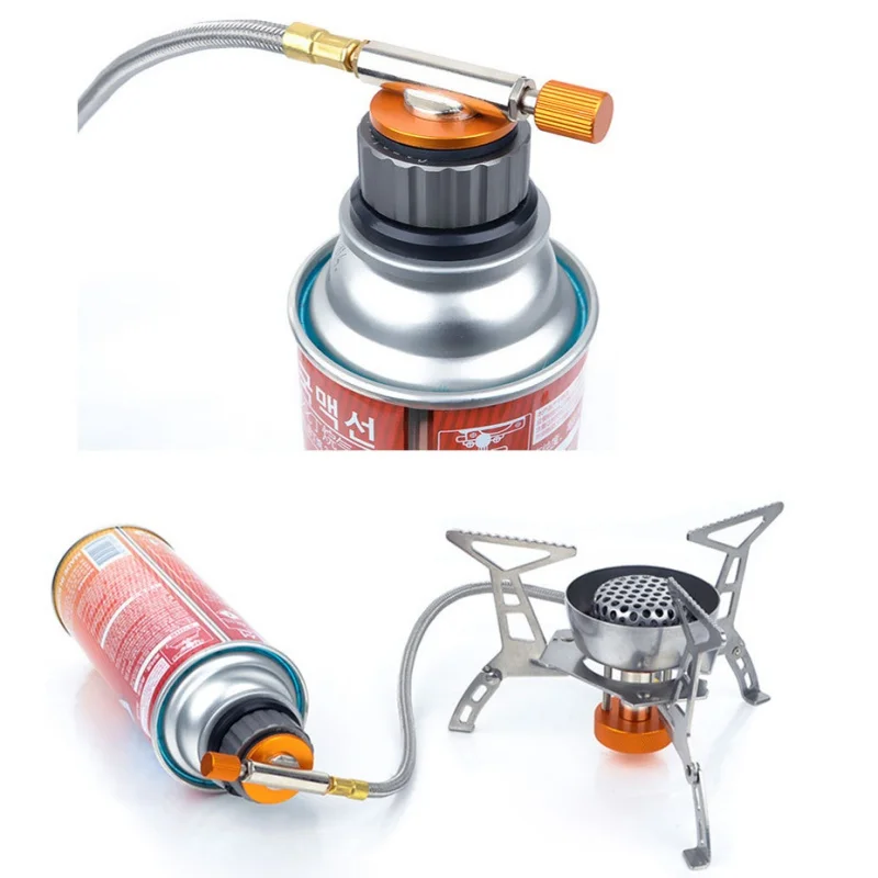 

Outdoor Camping Hiking Stove Burners Adaptor Split Type Furnace Converter Connector Auto-off Gas Cartridge Tank Cylinder Adapter