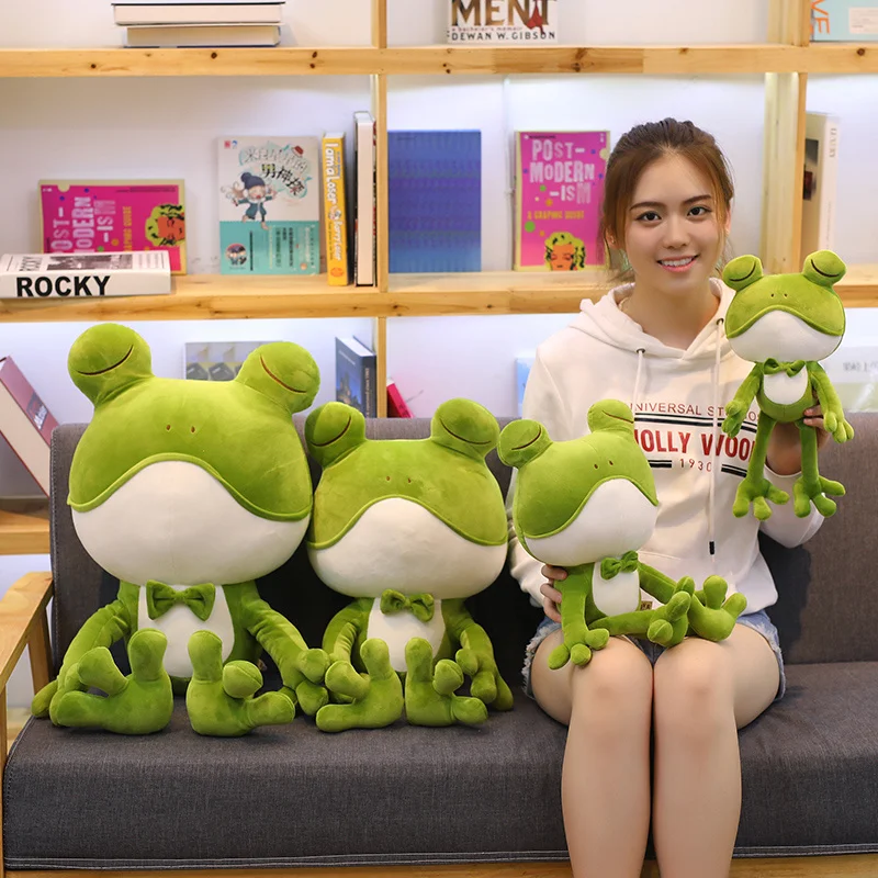Kawaii Frog Plush Toys Stuffed Animal Plush Frog Doll Big Animal Toys Kids Birthday Gift Cartoon Doll for Children Xmas