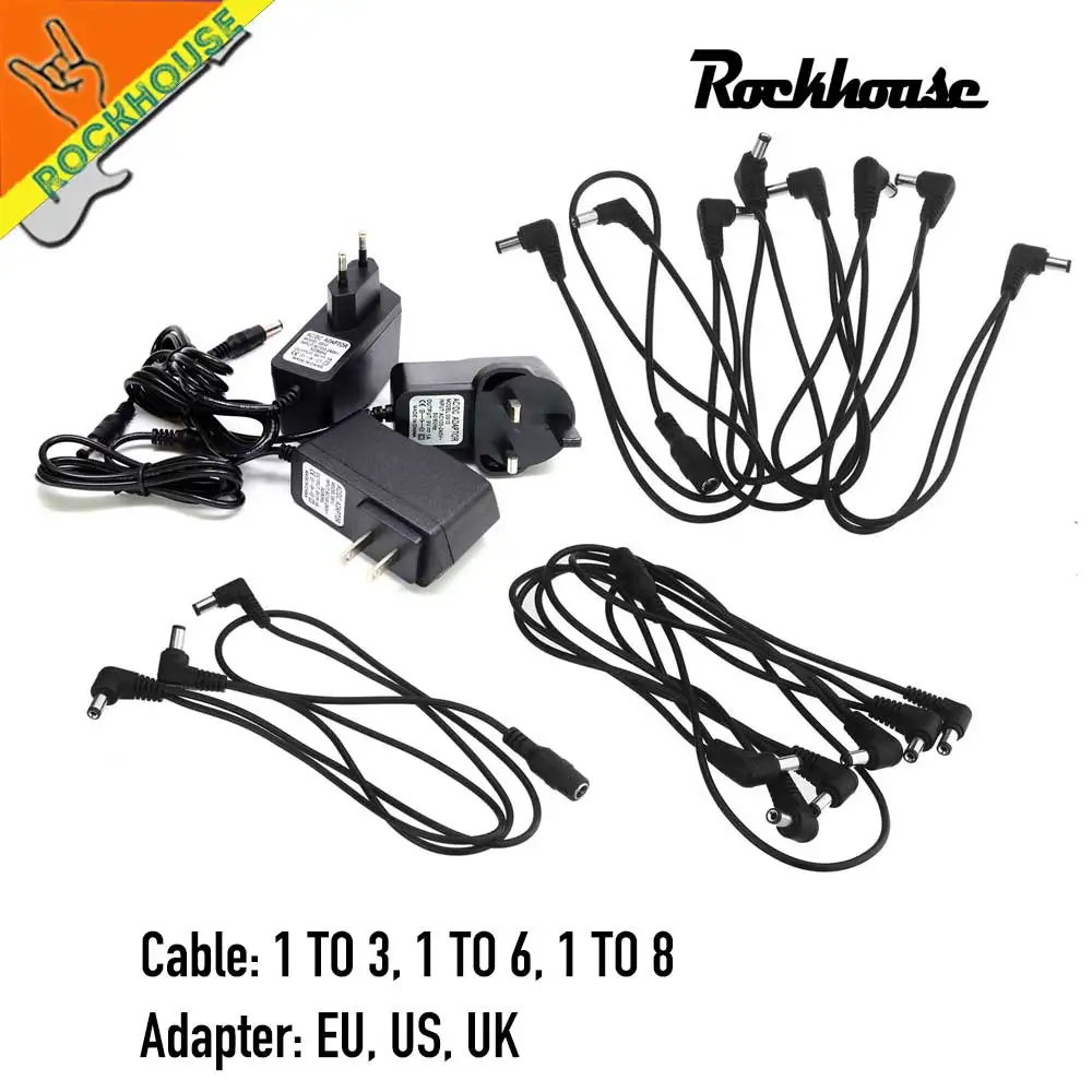 Guitar Pedal Power Supply 6 Ways Electrode Daisy Chain Harness Cable Guitar Pedal Power Supply Adapter Splitter Free shipping Guitar Pedal Power Supply 6 Ways Electrode Daisy Chain Harness Cable Guitar Pedal Power Supply Adapter Splitter Free shipping