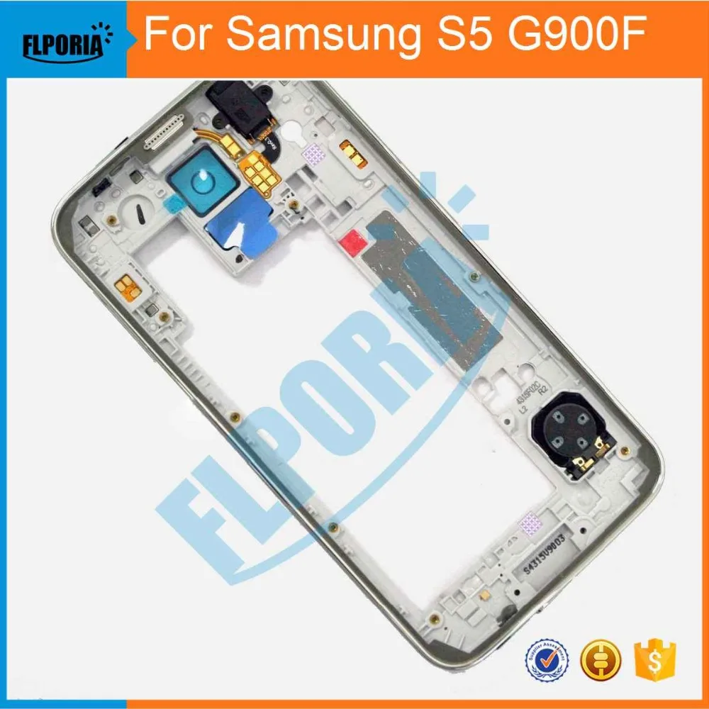 

High Quality Middle Frame Plate Bezel Housing Case For Samsung Galaxy S5 SV G900F G900H G900P Free Tools Replacement Parts