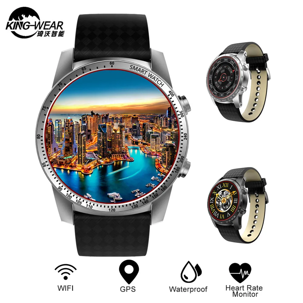 Kingwear KW99 3g Smartwatch телефон Android 5 1 MTK6580 4 ядра 8 ГБ Встроенная память монитор