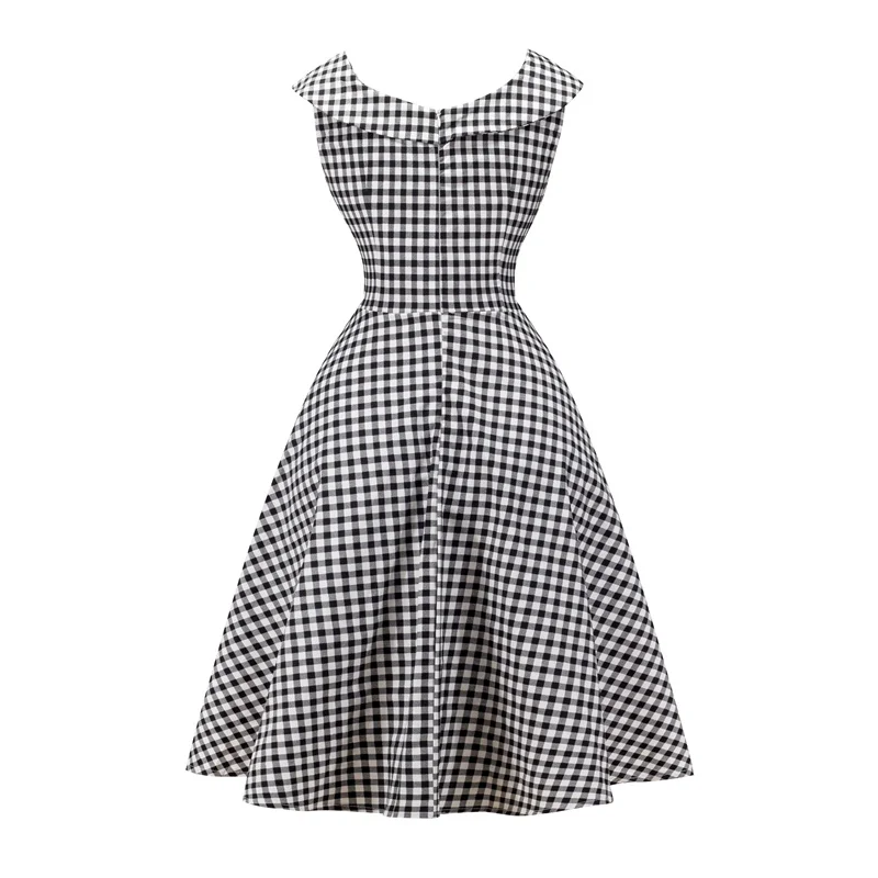 Kostlish A-Line Women Summer Dress Audrey Hepburn 50s 60s Floral Print Vintage Dress Women 2017 O-Neck Party Dresses Plus Size (106)