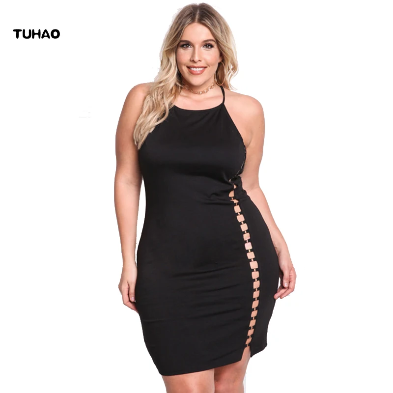 

TUHAO 2019 Summer Casual Dress Women bodycon dress hollow out plus size elegant Dresses in big sizes dresses 50s 60s BC51
