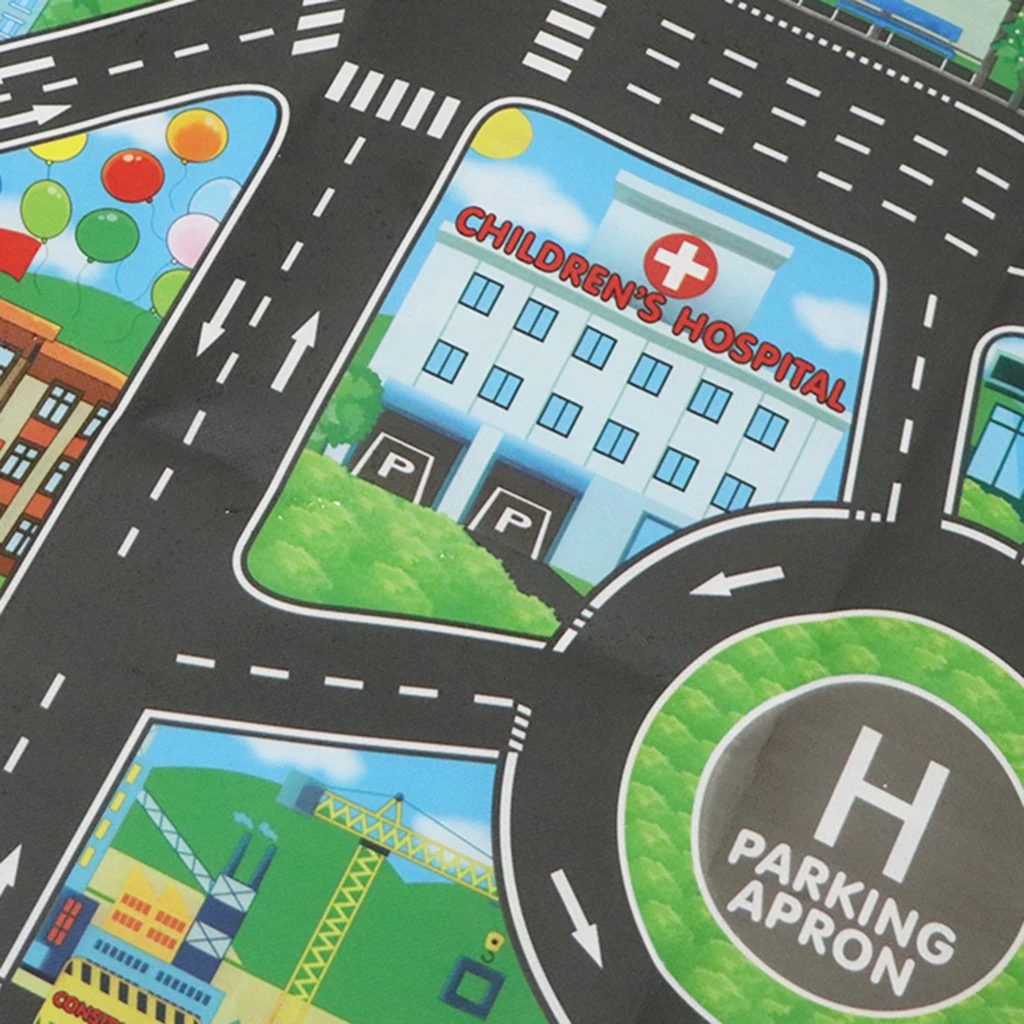 Traffic Road Play Mat Toy Kid Car Vehicle Game Baby Developmental Carpet Rug