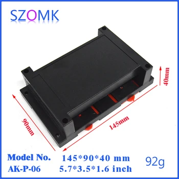 

szomk plastic housing din rail enclosure electrical cabinet (10pcs) 145*90*40mm PLC plastic junction box 22016 new abs enclosure