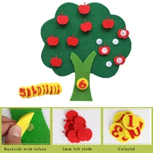 Войлочная ткань DIY Детская развивающая игрушка прочная цифровая Когнитивная Детская обучающая игрушка Монтессори игрушки для яблони подарки для детей