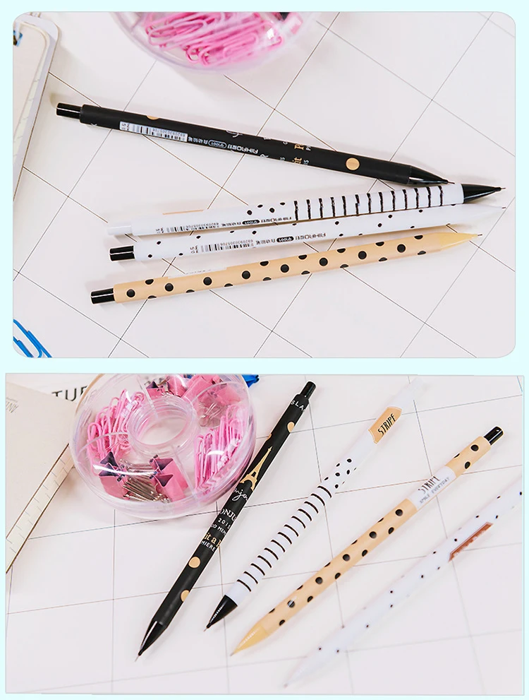 4 шт./партия милый Kawaii 0,5 мм пластиковый механический карандаш прекрасная башня точки автоматическая ручка для Studnet детские школьные принадлежности