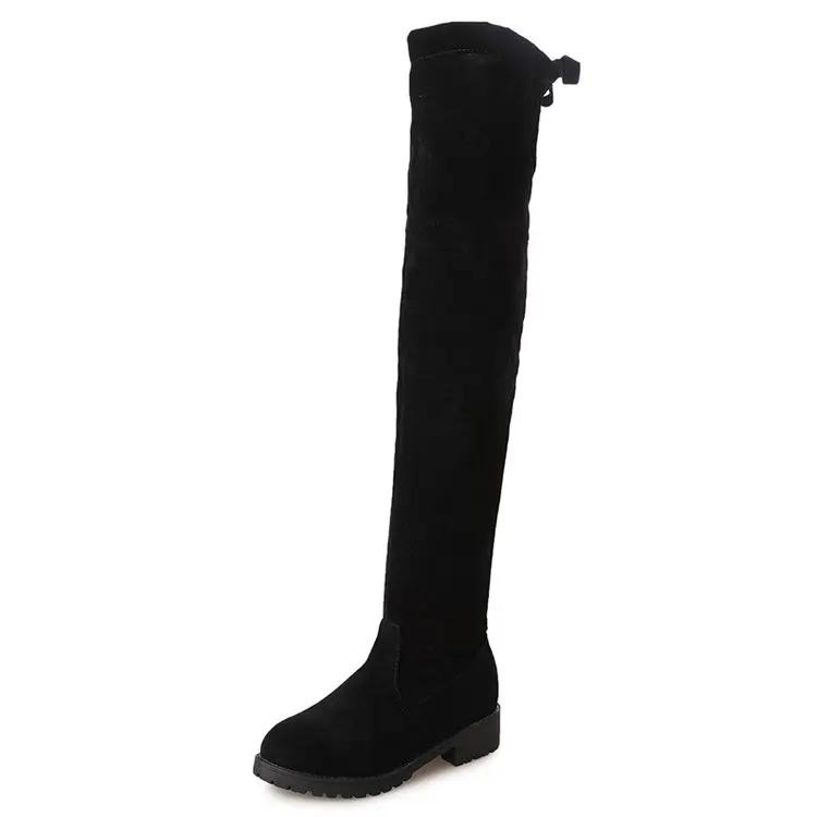 black long overknee boots women shoes woman botines mujer black booties ladies shoe knee high boot