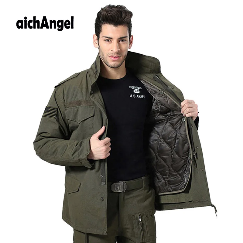 Мужская военная куртка, зимняя Утепленная подкладка, Съемный тактический боевой Тренч, пальто с капюшоном, Куртка Пилота