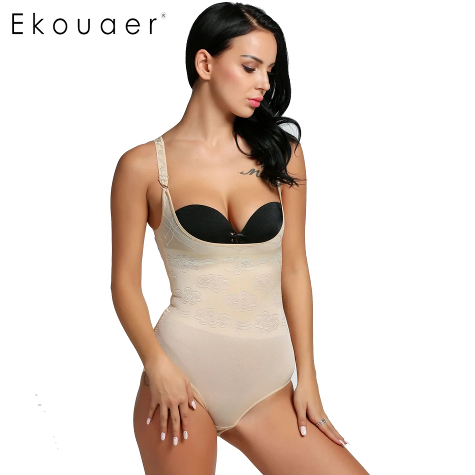 17.8US $ |Ekouaer Women Floral Bodysuits Shapewear Waist Control Clincher B...