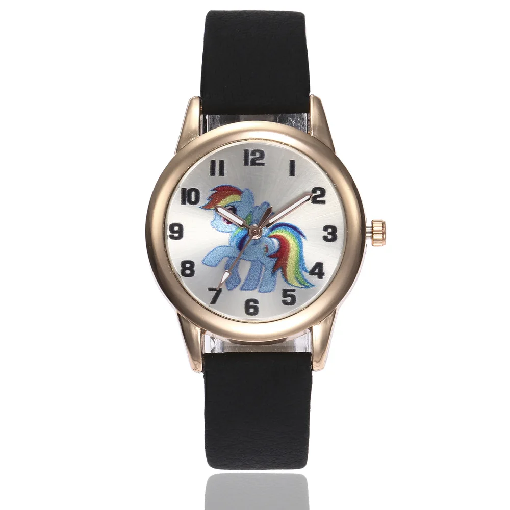 Children Watch Unicorn Pony Leather Strap Analog Dial Quartz Watches Kids Wrist Watches for Boys Girls Xmas Gifts Cartoon Watch