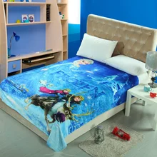 Personnage de dessin animé Frozen Imprimé Couvertures Throw Literie 150*200 CM Taille Garçons Bébé Enfants Chambre Décor de Polyester Bleu couleur