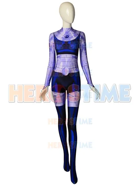 Женский костюм для косплея Titans Blackfire облегающий супергероев Starfire с 3D принтом на