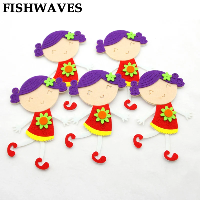 

FISHWAVES Dance Girls Free Cutting Felting Diy Kids Kindergarten Decorating Handmade Room Home Walls Decoration Cute Stickers
