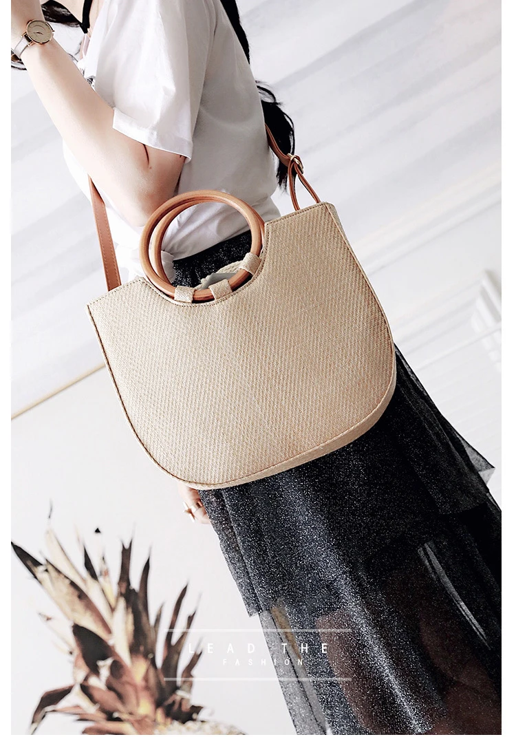 Новинка, женская сумка, высокое качество, женские соломенные сумки, плетеная Летняя женская сумка, плетеная модная пляжная сумка