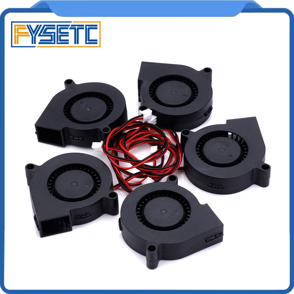 5xDouble 12V DC 5015 50x50x15mm Blow Radial Cooling Fan Sleeve Bearing for Electronic 3D Printer Parts Prusa MK3S MK3S+