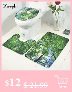Zeegle современные коврики и коврики для ванной с 3D принтом, зеленый коврик для ванной с занавеской для душа, нескользящий коврик для ванной, ковер для туалета, 4 шт