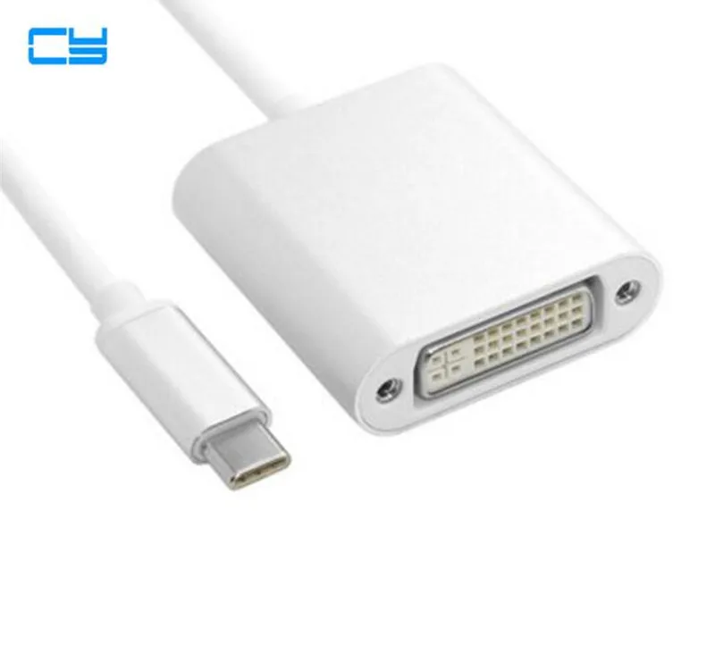 USB-C USB 3.1 Type-C type c to DVI 1080p video Adapter Cable converter Silver for Laptop Monitor Macbook notebook PRO computer 