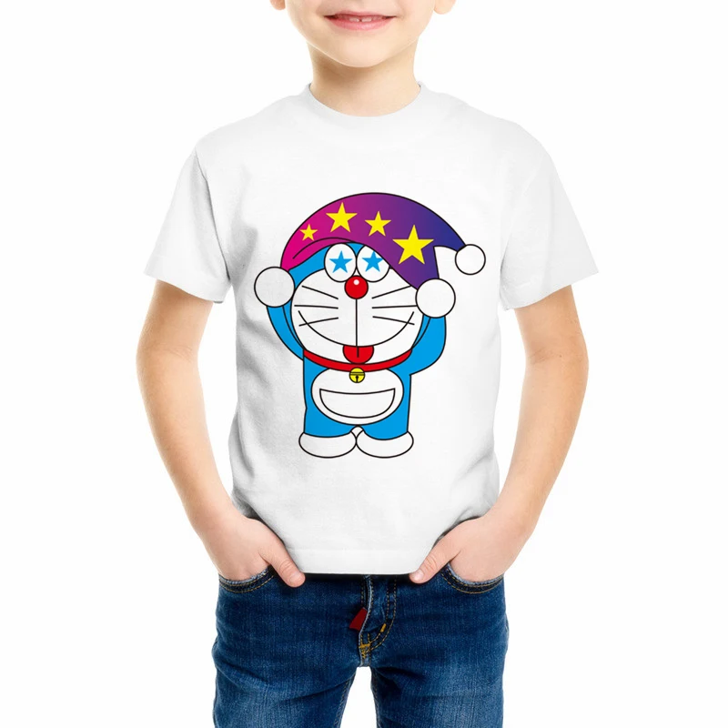 Новая футболка «Дораэмон» Детская футболка аниме «Япония» летние футболки с короткими рукавами для мальчиков и девочек «Дораэмон» топы, футболки C10-3 - Цвет: 11