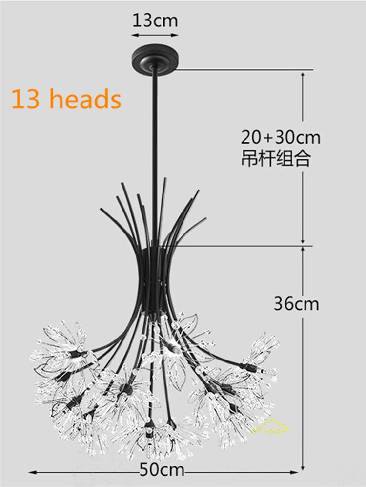 Скандинавский Лофт арт Одуванчик хрустальная люстра современная теплая спальня ресторан гостиная кафе G4 Светодиодная подвесная
