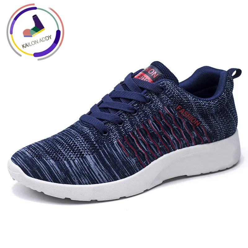

KAILON ADDY 2019 New Men's Sports Blood Breathable Wild Men's Shoes Flying Woven Flat Running Shoes Fashion Casual Shoes