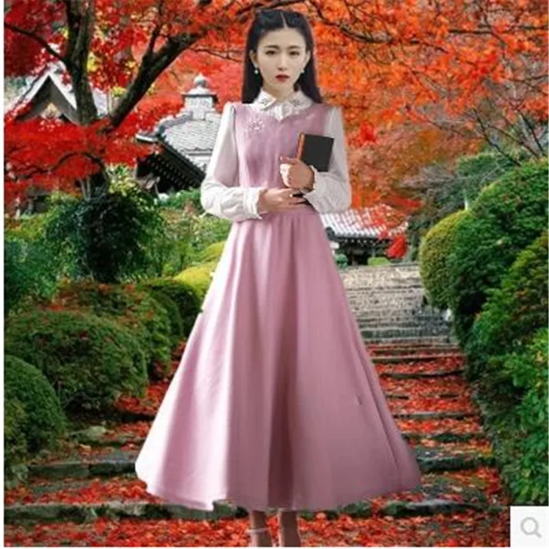 

Autumn clothes young women dress new slim posed long restoring ancient ways A sleeveless cashmere Vest dress B0111