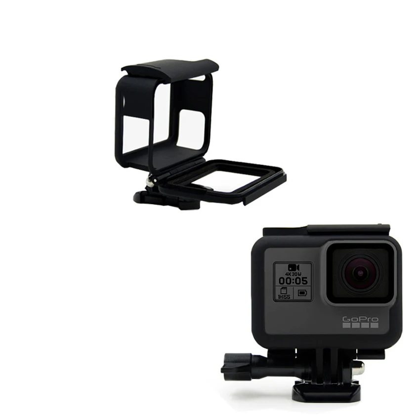 Koop Hoge Kwaliteit Actie Camera Accessoires Zwart Vaste Frame Side Grens Standaard Beschermende Frame Voor Gopro Hero 5