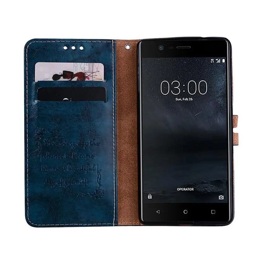 Флип чехол для Nokia 3 5 6 8 задняя крышка кошелек искусственная кожа магнитный