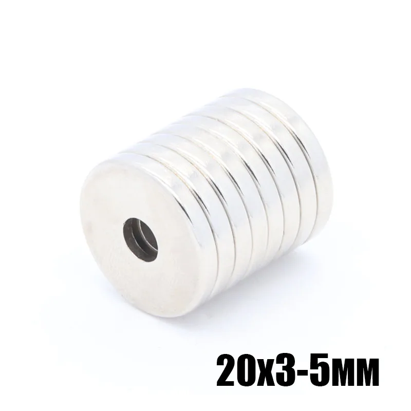 

50pcs 20x3 mm hole 5 mm N35 super permanent round 20x3-5 mm countersunk head magnetic ring magnet rare earth magnet strong