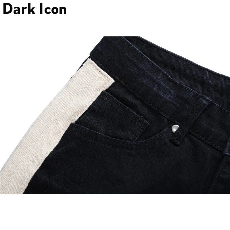 Джинсы DARK ICON мужские с белыми полосками сбоку новинка 2019 модные джинсовые брюки
