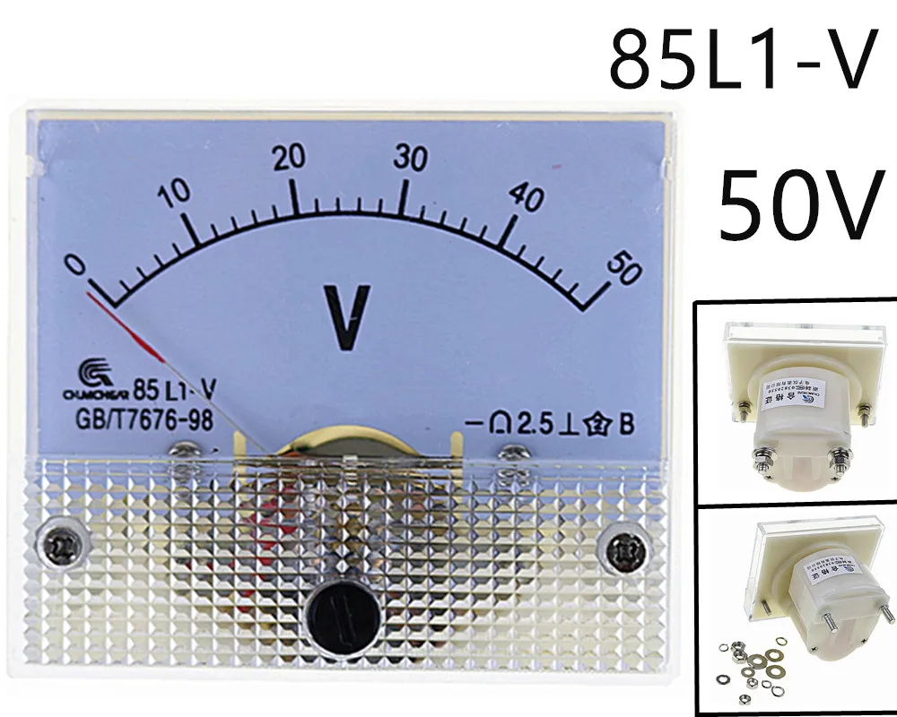 85L1 V AC 0 50V Rectangle Analog Volt Panel Meter Gaugein Voltage