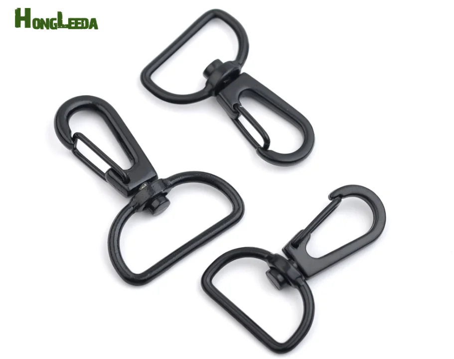 30pcs key chain hook 20/26mm 0.75 and 1inch Matt Black enamel Alloy